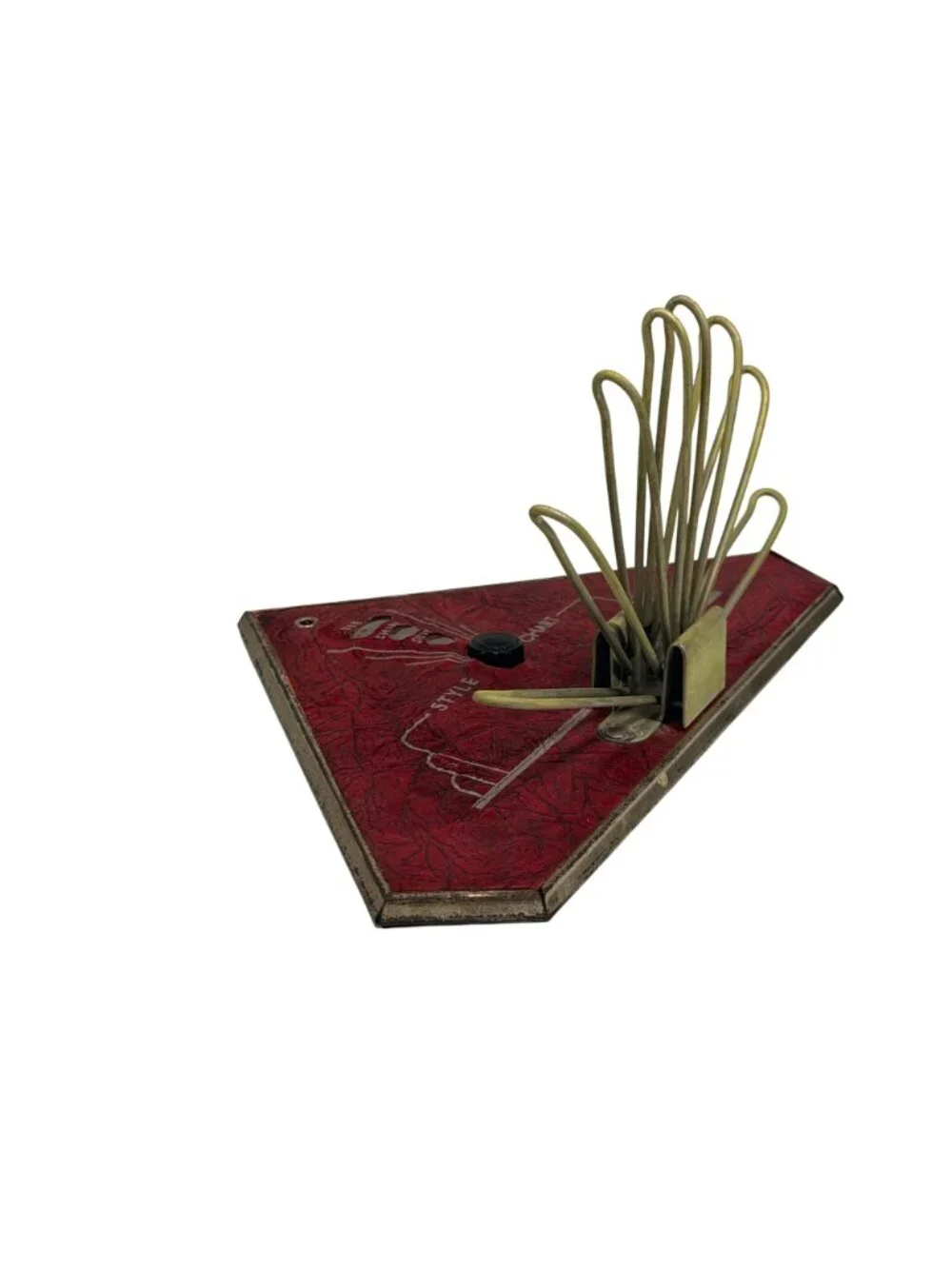 Vintage 1937 Art Deco NU-DELL Tie Rack Holder Style Chart Fashion Decision Maker